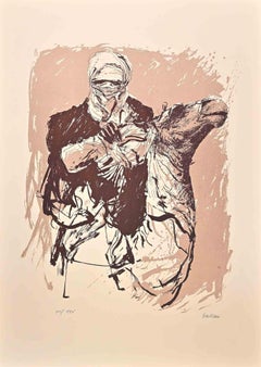 Man on Horseback - Lithograph by Sergio Barletta - 20th century