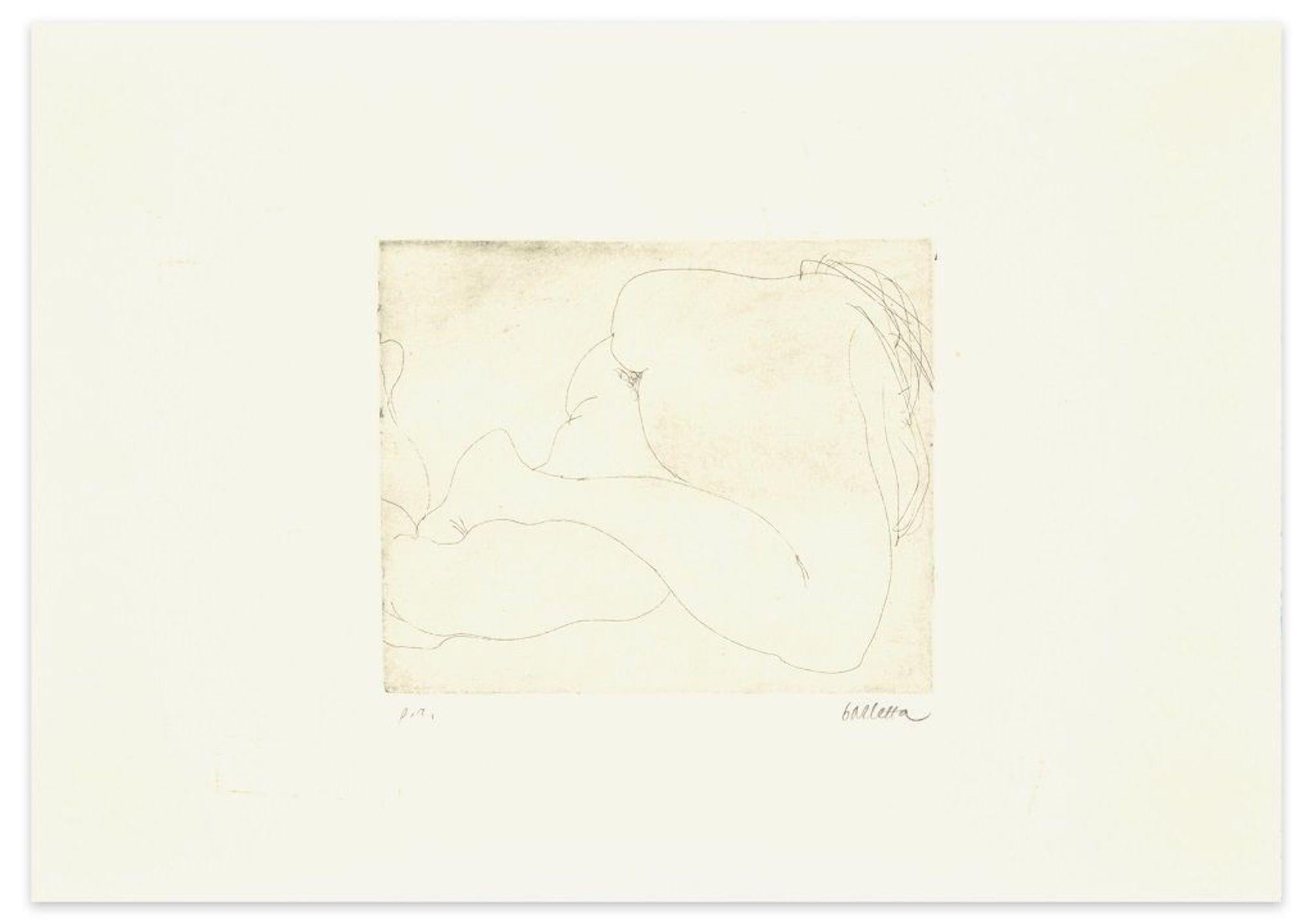 Nuda is a beautiful original color etching on paper, realized by the Italian artist Sergio Barletta (Bologna, 1934) at the Seventies.

Hand-signed in pencil on lower right margin, this is an artist's proof, as the abbreviation in pencil points at