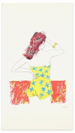 Nuda - Litografia originale di Sergio Barletta - Anni '70
