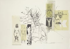 Nu et mains nus - Lithographie de Sergi Barletta - 1970