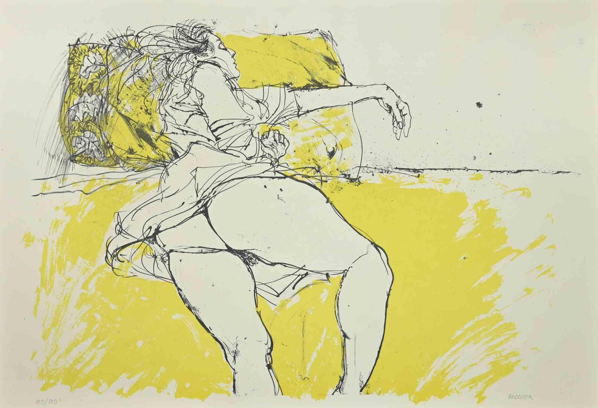 Nude - Lithograph by Sergio Barletta - 1980