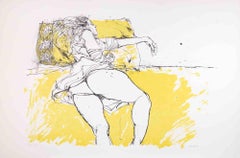 Akt-Lithografie auf Papier, zeitgenössisch, signiert, Auflage: 100, 1980