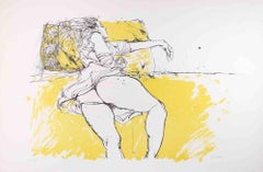 Lithographie de nu sur papier, contemporaine, signée, tirage de 100 exemplaires, 1980