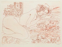 Nude - Original Etching by Sergio Barletta - 1970s