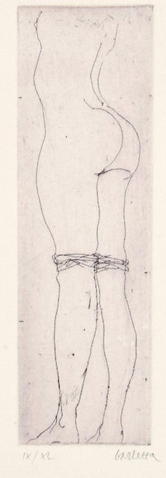 Nude - Original Etching by Sergio Barletta - 1974