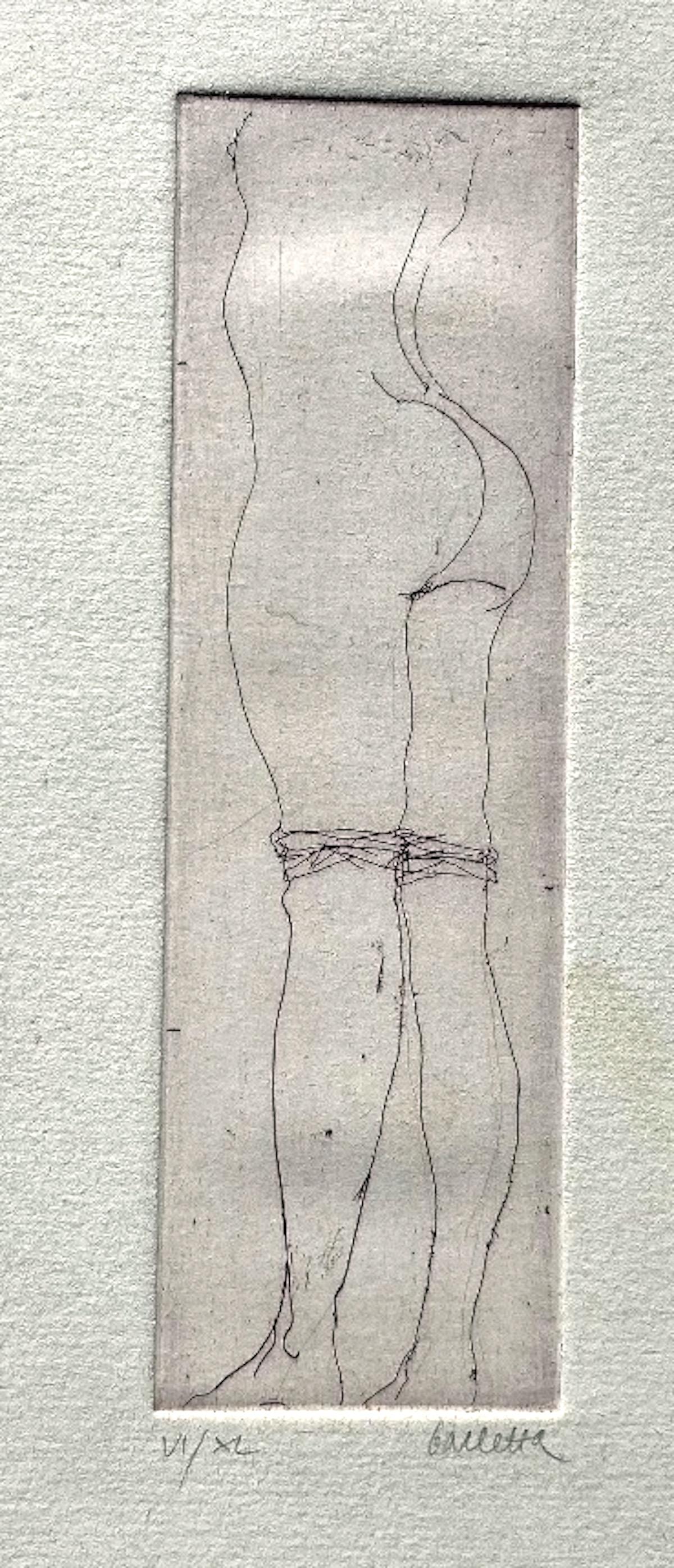Nackt -  Radierung auf Papier von Sergio Barletta – 1970er Jahre