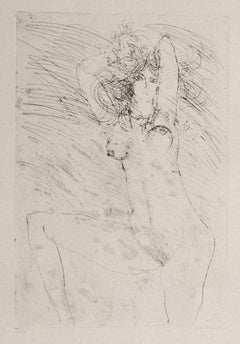 Nude – Original-Radierung auf Papier von Sergio Barletta – 1972