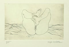 Nude - Etching on Paper by Sergio Barletta - 1980s