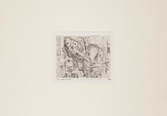 Nudo - Acquaforte originale colorata a mano di Sergio Barletta - XX secolo