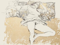 Nude - Original Lithograph on Paper by Sergio Barletta - 1980