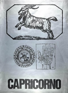 Segno Zodiacale Capricorno - Sérigraphie d'origine de Sergio Barletta - 1973