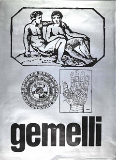 Vintage Segno Zodiacale Gemelli - Original Screen Print by Sergio Barletta - 1973