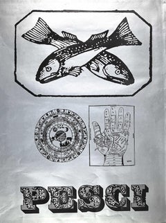 Segno Zodiacale Pesci - Original Screen Print by Sergio Barletta - 1973