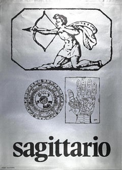 Segno Zodiacale Sagittario - Original Screen Print by Sergio Barletta - 1973