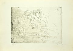 Vintage The Couple - Original Etching by Sergio Barletta - 1975 ca