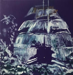 Barco Violeta II. Pittura a tecnica mista su tela