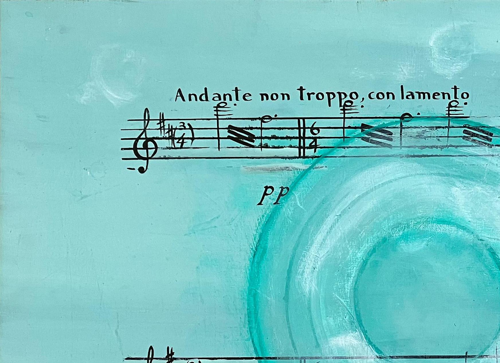 Andante, From the Musica ausente series.  Abstract painting on Canvas. - Blue Still-Life Painting by Sergio Bazan