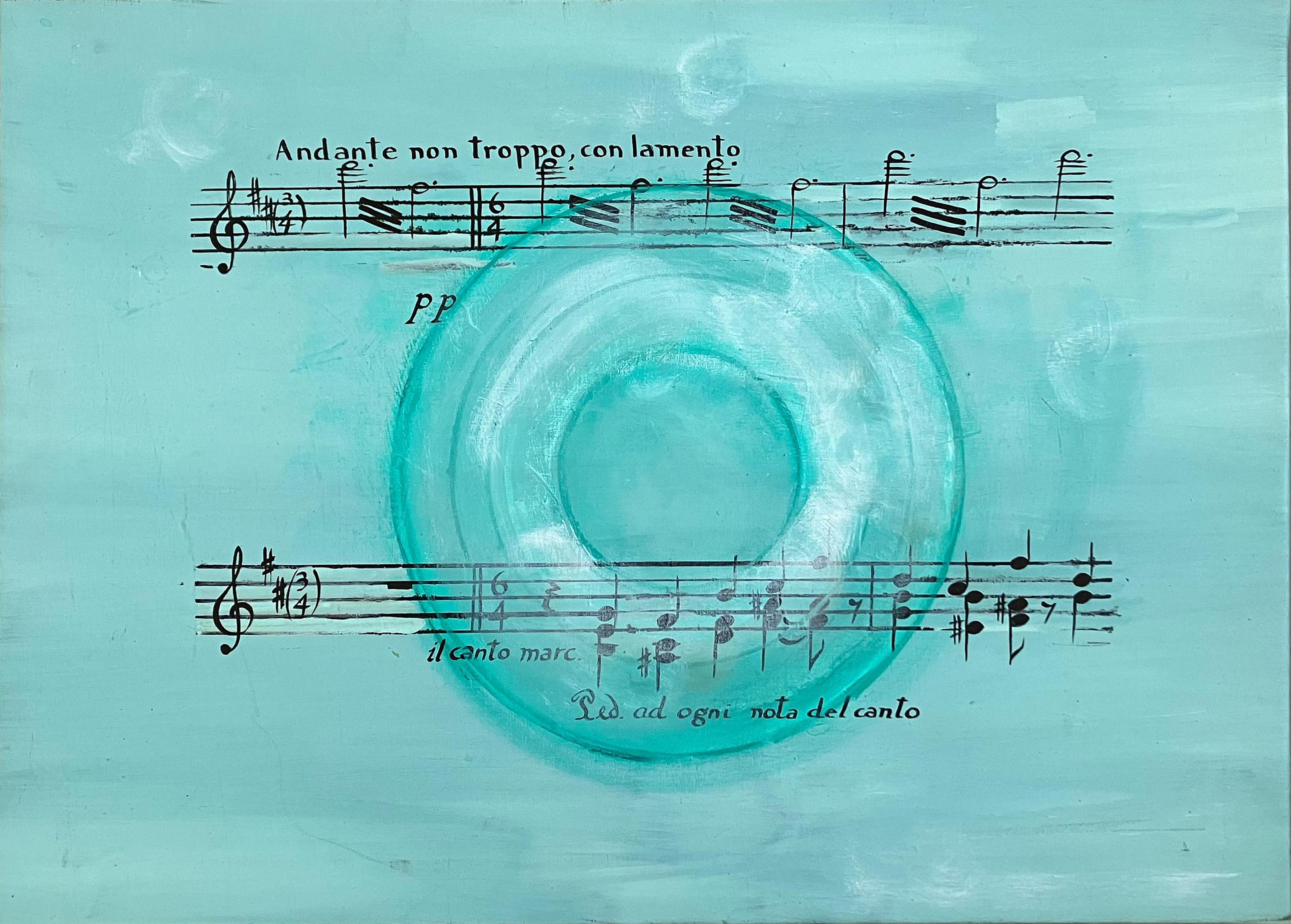 Andante, From the Musica ausente series.  Abstract painting on Canvas. - Painting by Sergio Bazan