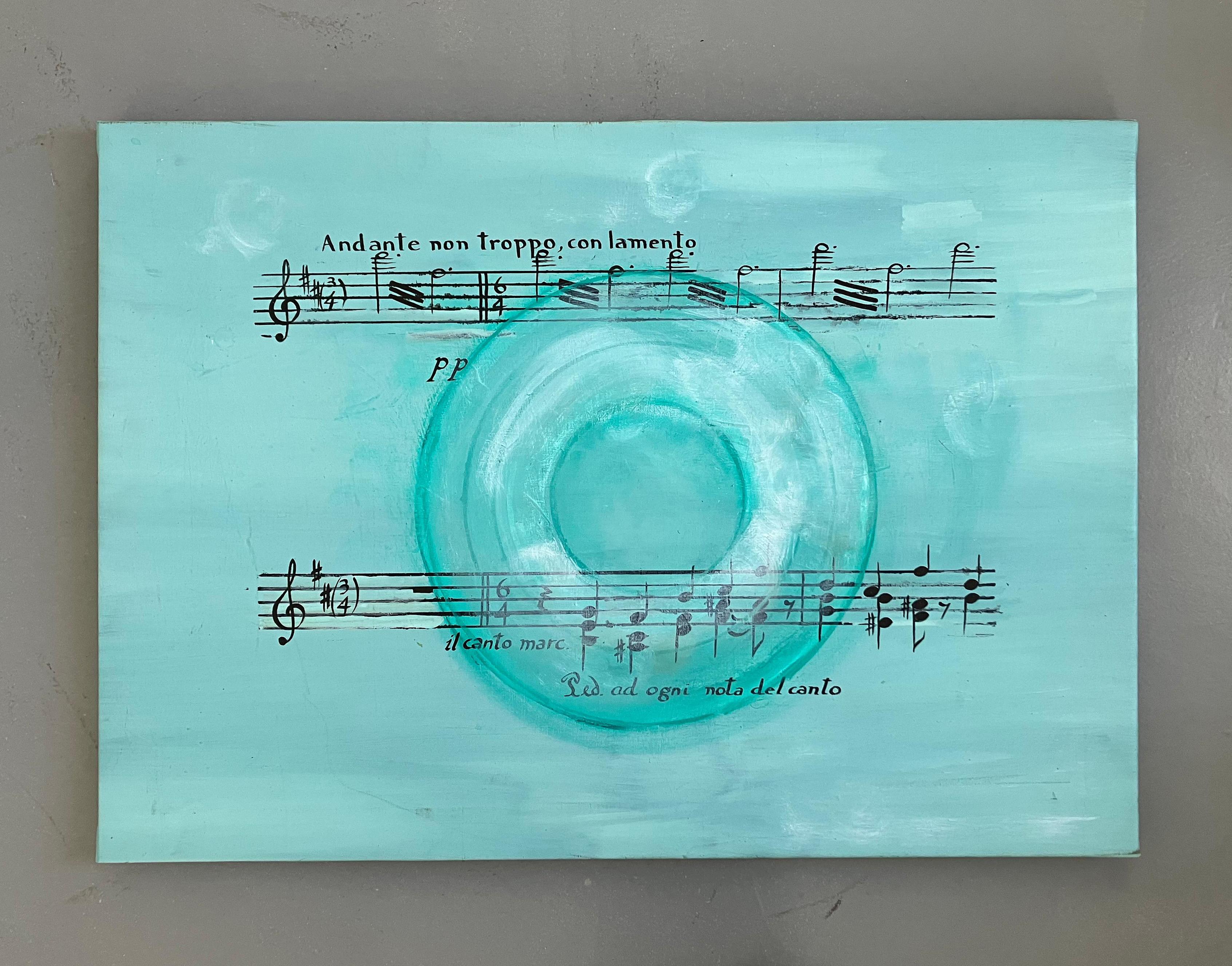 Andante, aus der Serie Musica ausente.  Abstraktes Gemälde auf Leinwand.