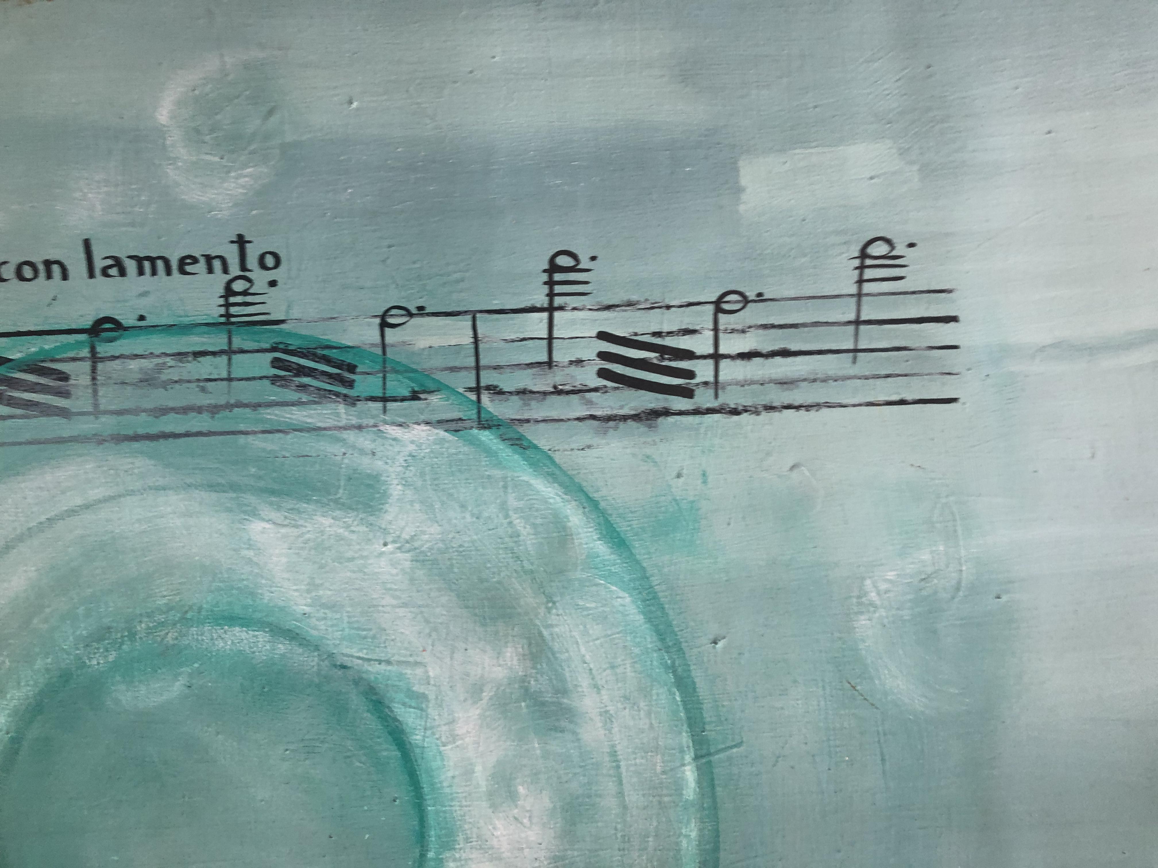 Andante, De la serie Musica ausente.  Pintura abstracta sobre lienzo. - Painting Contemporáneo de Sergio Bazan