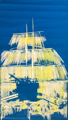 Barco Blanco. From the Barcos en el garaje series.  Abstract painting