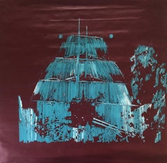 Barco Rojo. Pittura. Pittura a olio su tela