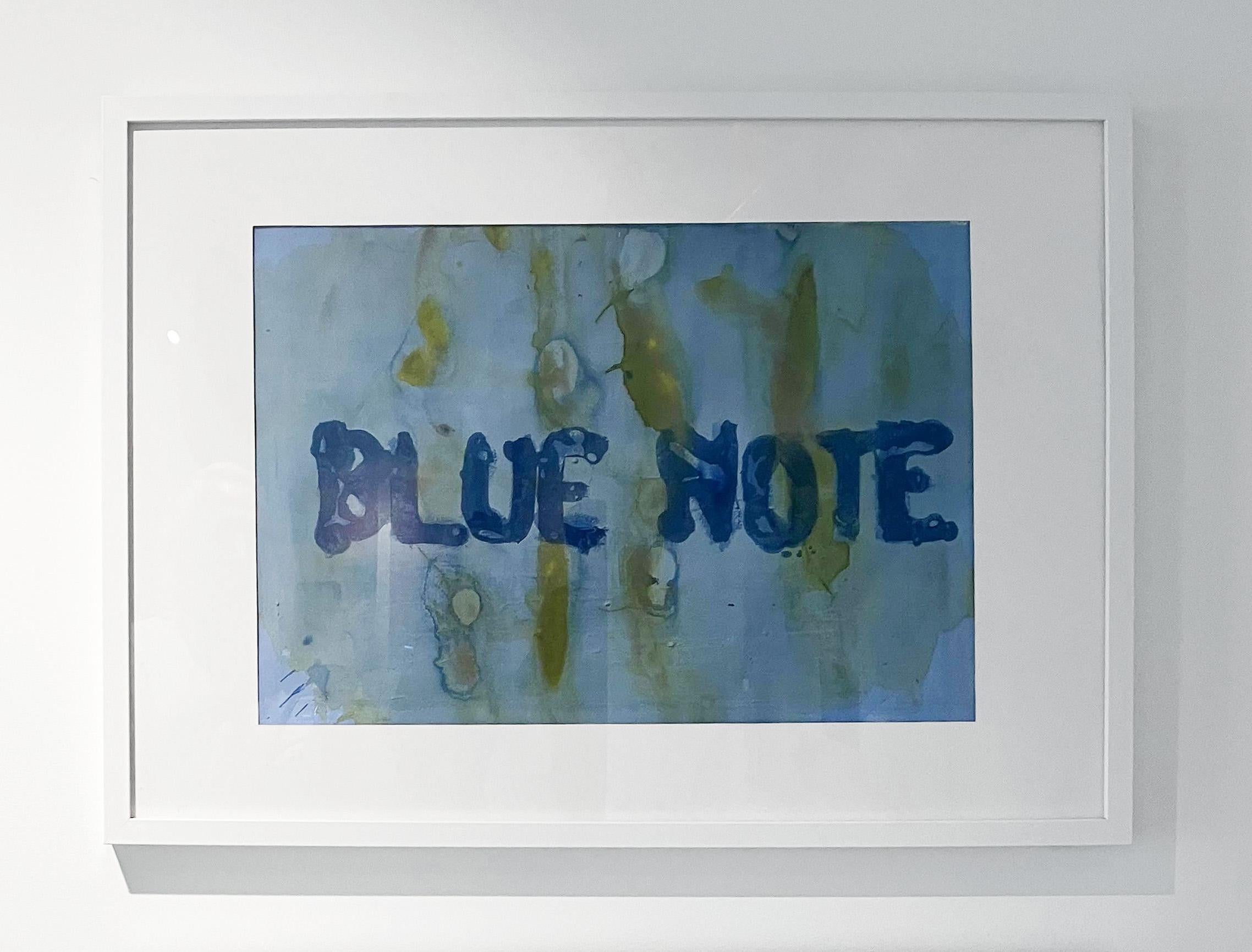 Blue Note, From The chemical vest Series. Abstract painting on Paper - Painting by Sergio Bazan