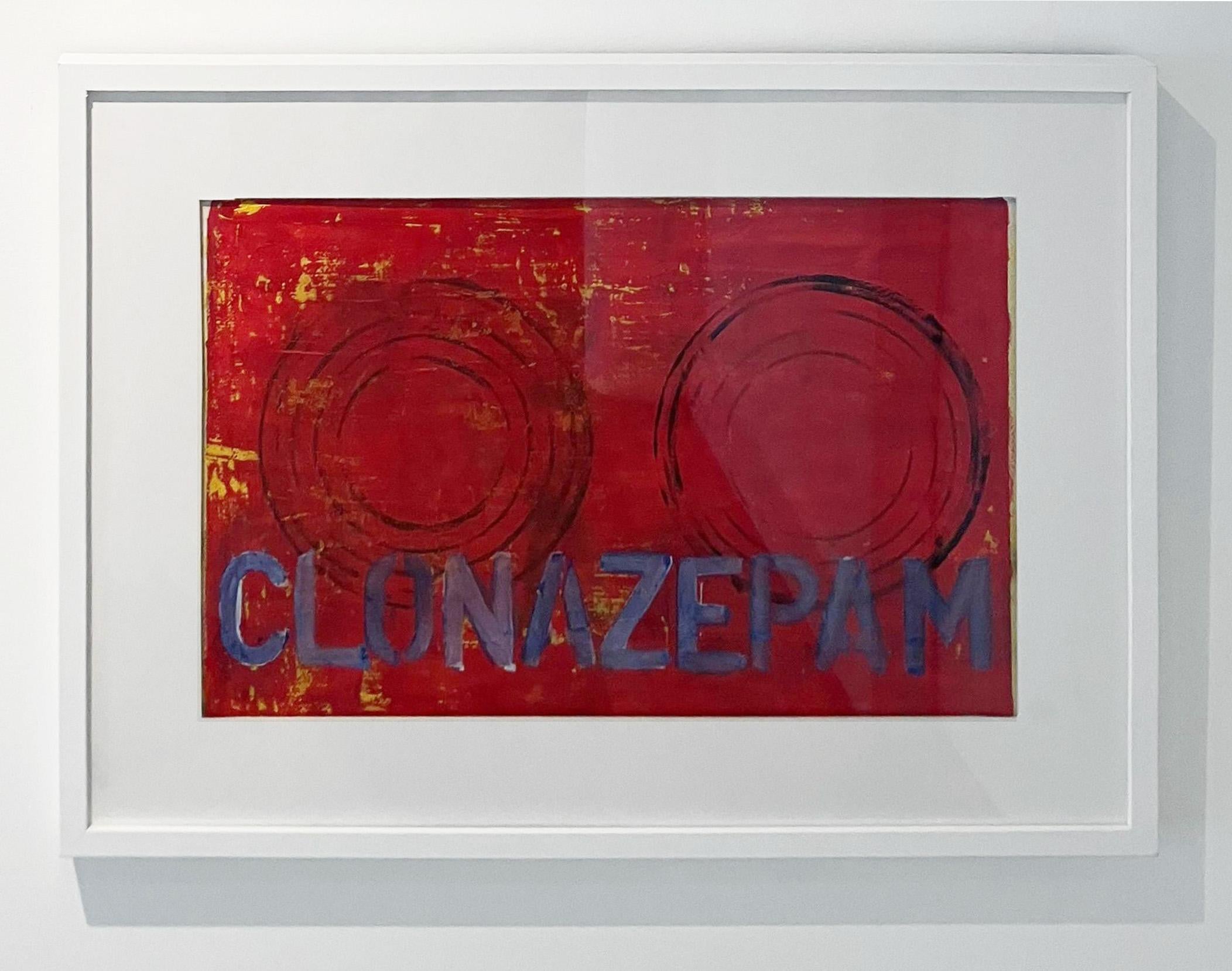 Sergio Bazan Still-Life Painting - Clonazepam, Abstract Painting on Canvas. From The chemical vest Series