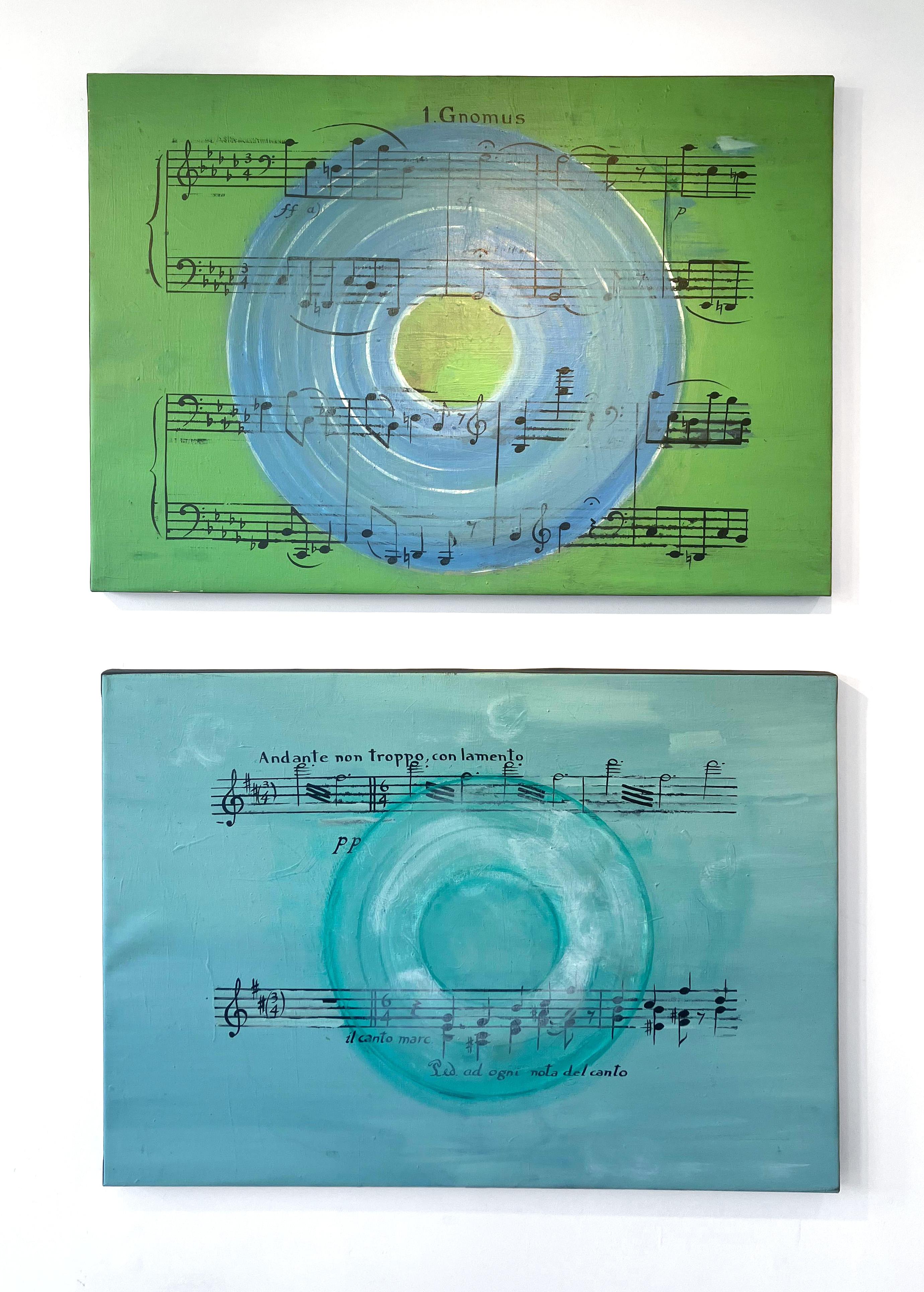 Diptych: Andante and Gnomus. Abstract paintings on Canvas.