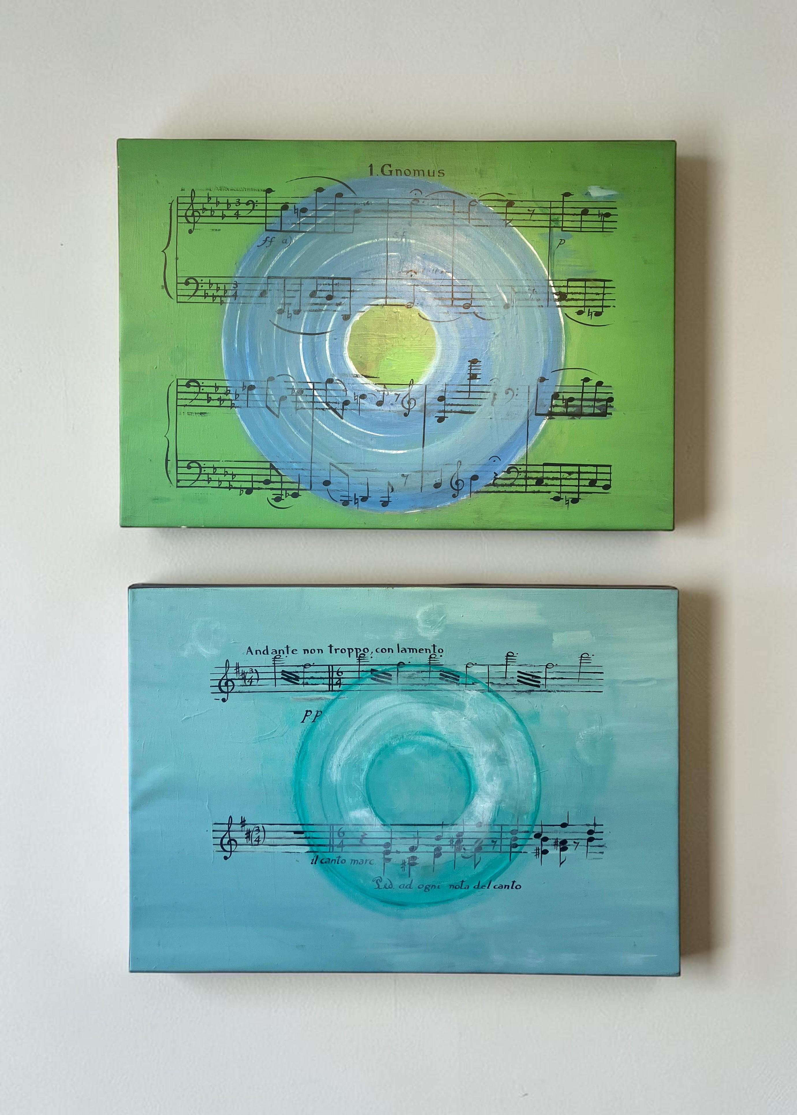 Sergio Bazan Still-Life Painting - Diptych: Andante and Gnomus. Abstract paintings on Canvas.