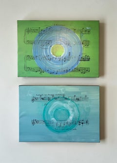 Diptyque : Andante et Gnomus. Peintures abstraites sur toile.