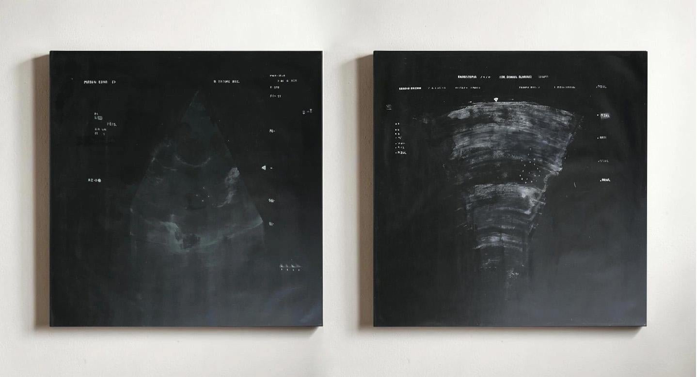Diptych: Number 93 and 4. From The Black Series Acrylic on Canvas abstract