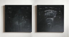 Diptyque : Numéro 93 et 4. De la série noire Acrylique sur toile abstrait