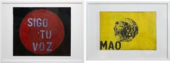 Sigo tu voz und Mao. Gemälde, Diptychon. Aus der Reihe Chaleco Quimico