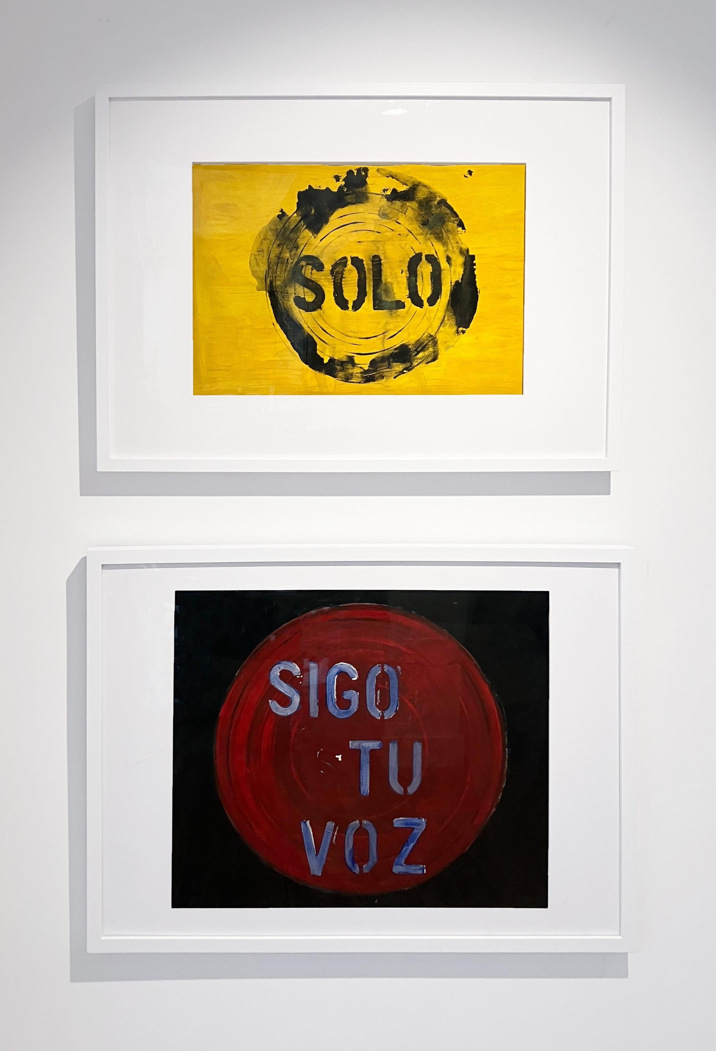 Diptych: Solo and Sigo tu voz, Paintings. From The chemical vest Series