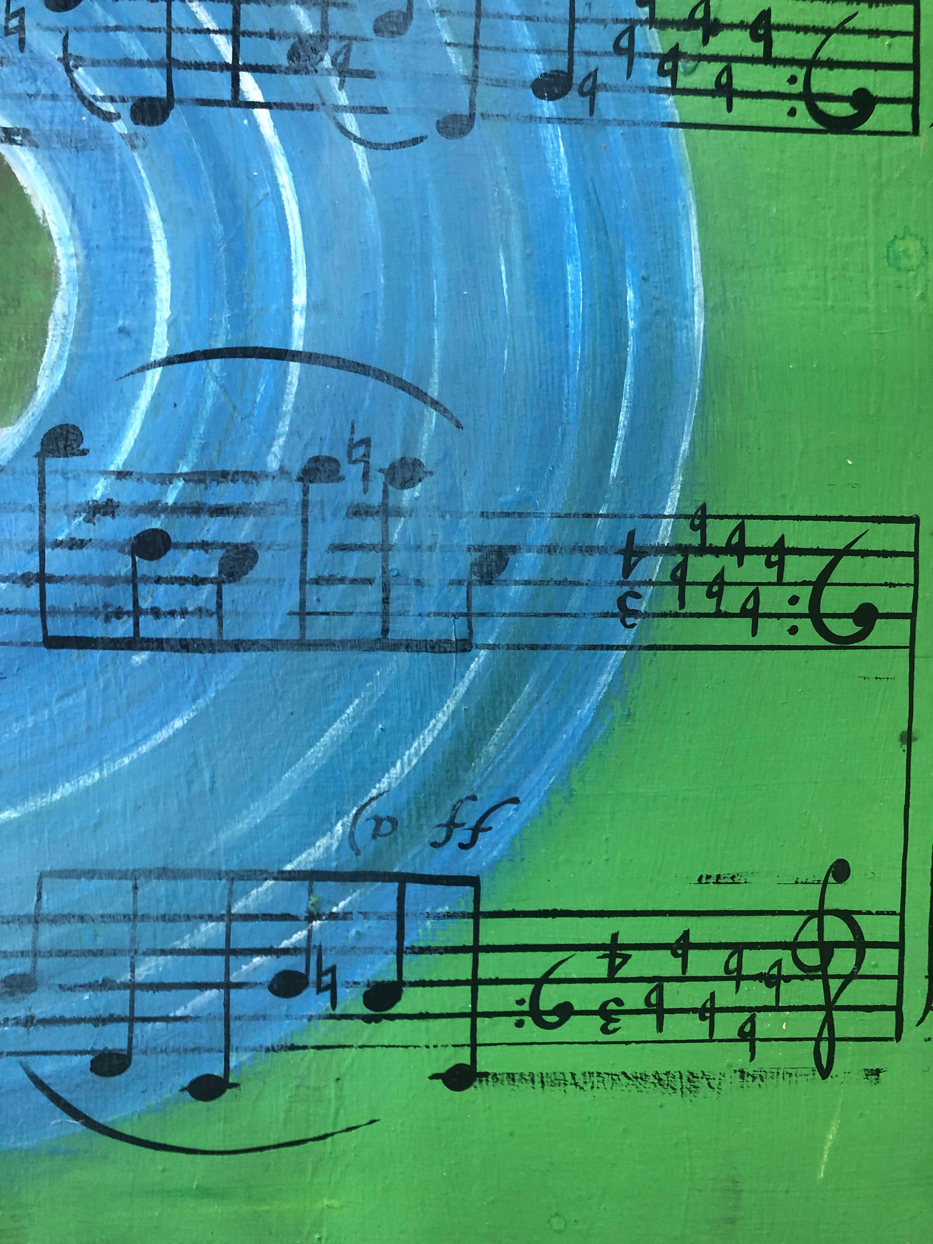 Gnomus, From the Musica ausente series.  Abstract painting on Canvas. - Blue Still-Life Painting by Sergio Bazan
