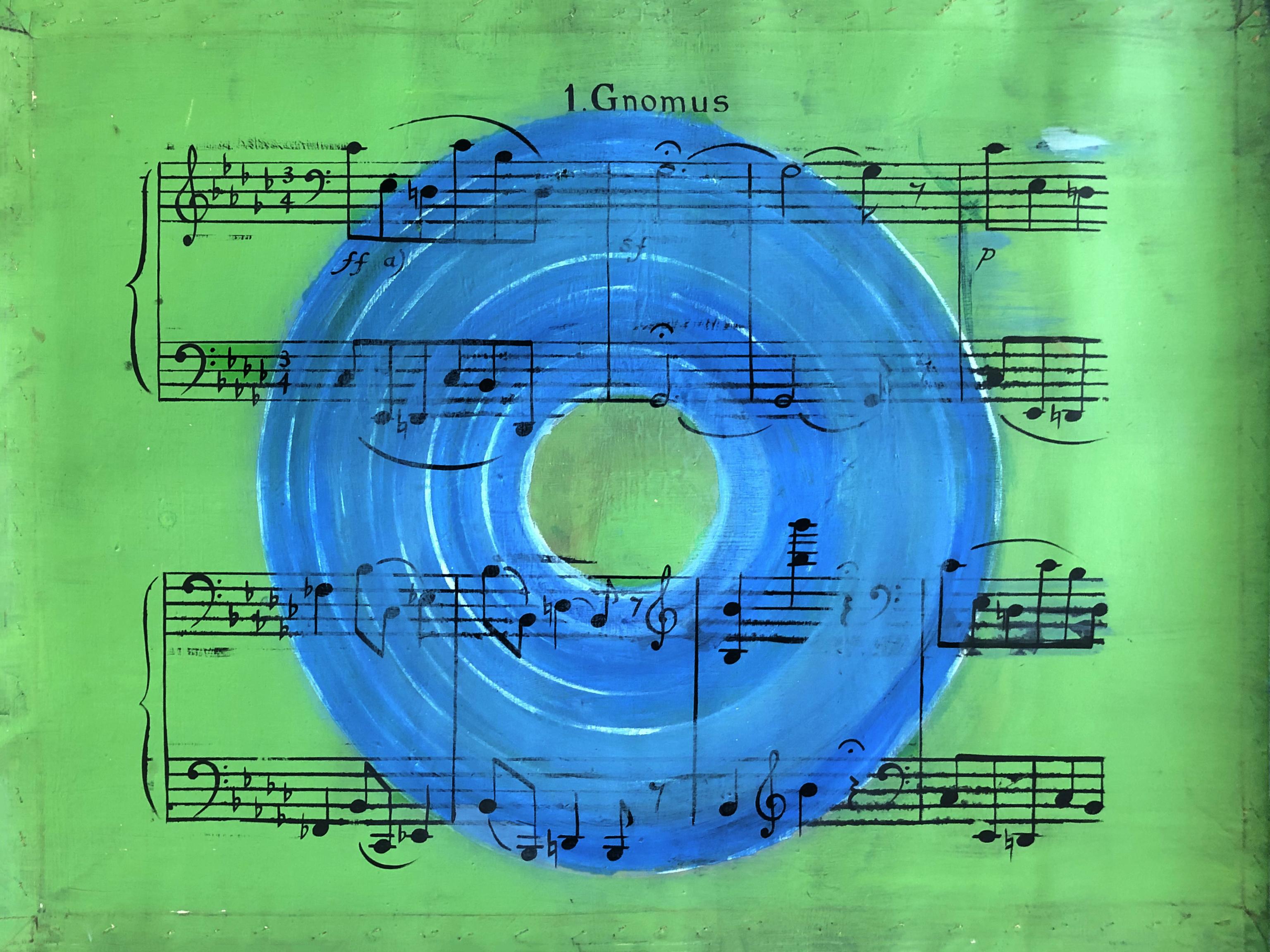 Still-Life Painting Sergio Bazan - Gnomus, de la série Musica ausente.  Peinture abstraite sur toile.