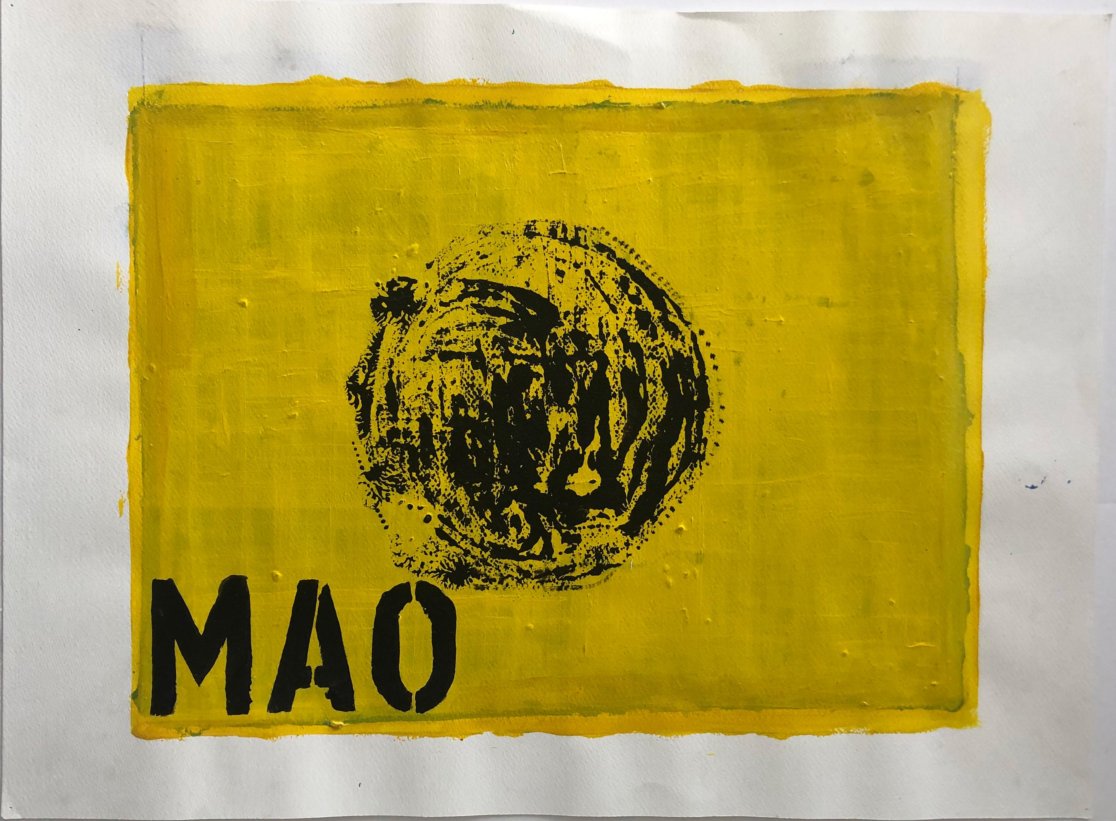 Mao, Abstract Painting on canvas. From the Chaleco Quimico series
