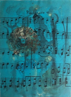 Promenade. From "La Música Ausente Series".   Abstract Painting on Paper