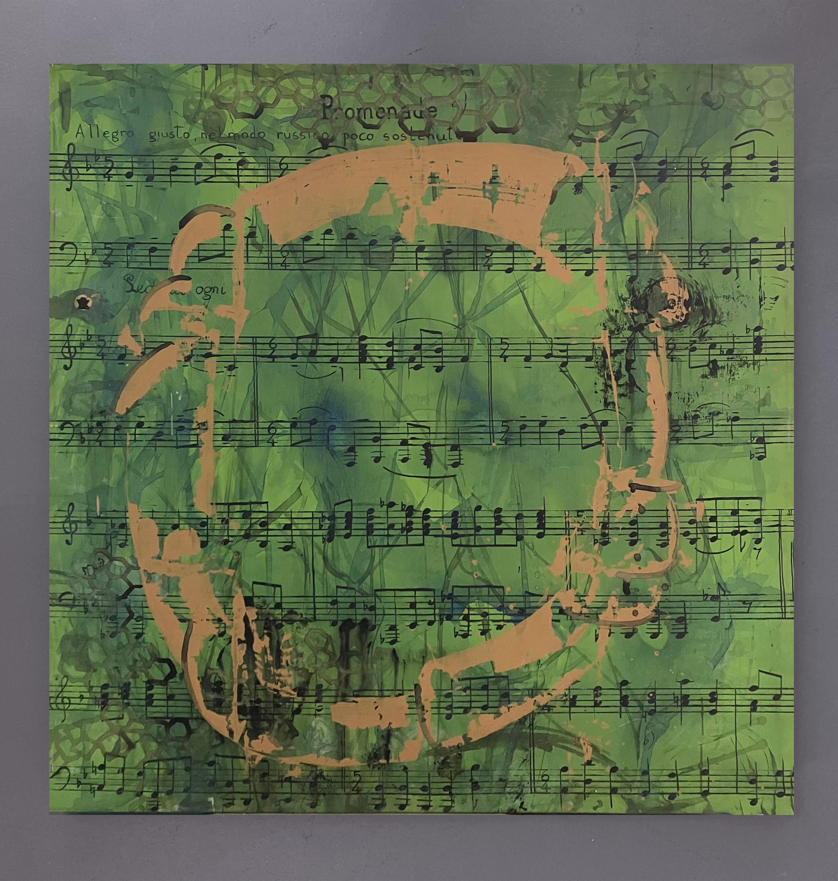 Promenade II. From La Música Ausente Series, Abstract Painting on Canvas