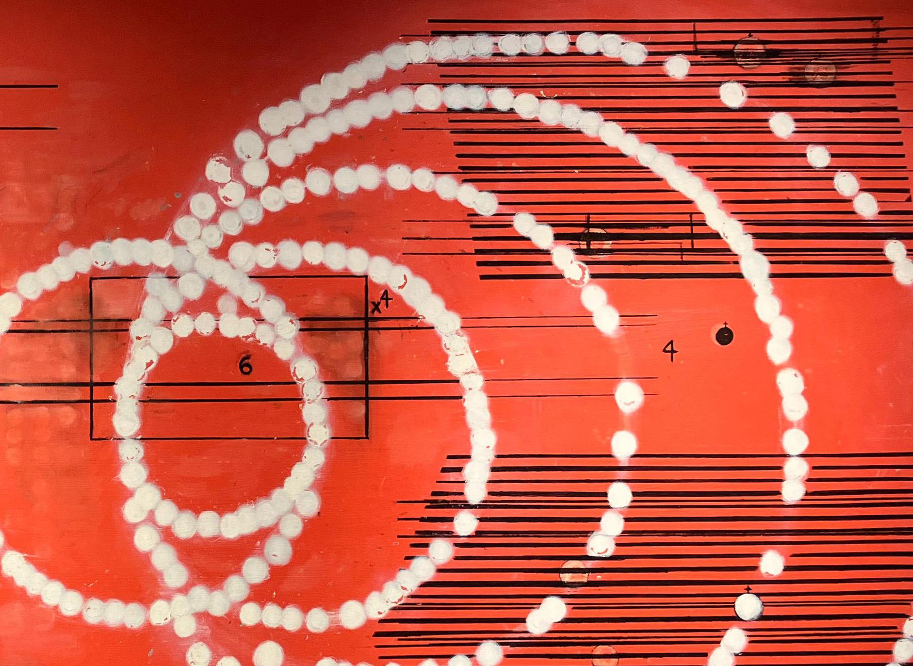 Bazán's series, Absent Music, is a journey into the hidden influence of sound on memory. Rather than painting music directly, Bazán creates visual representations of what remains after the sound has faded. The result is a collection of paintings and