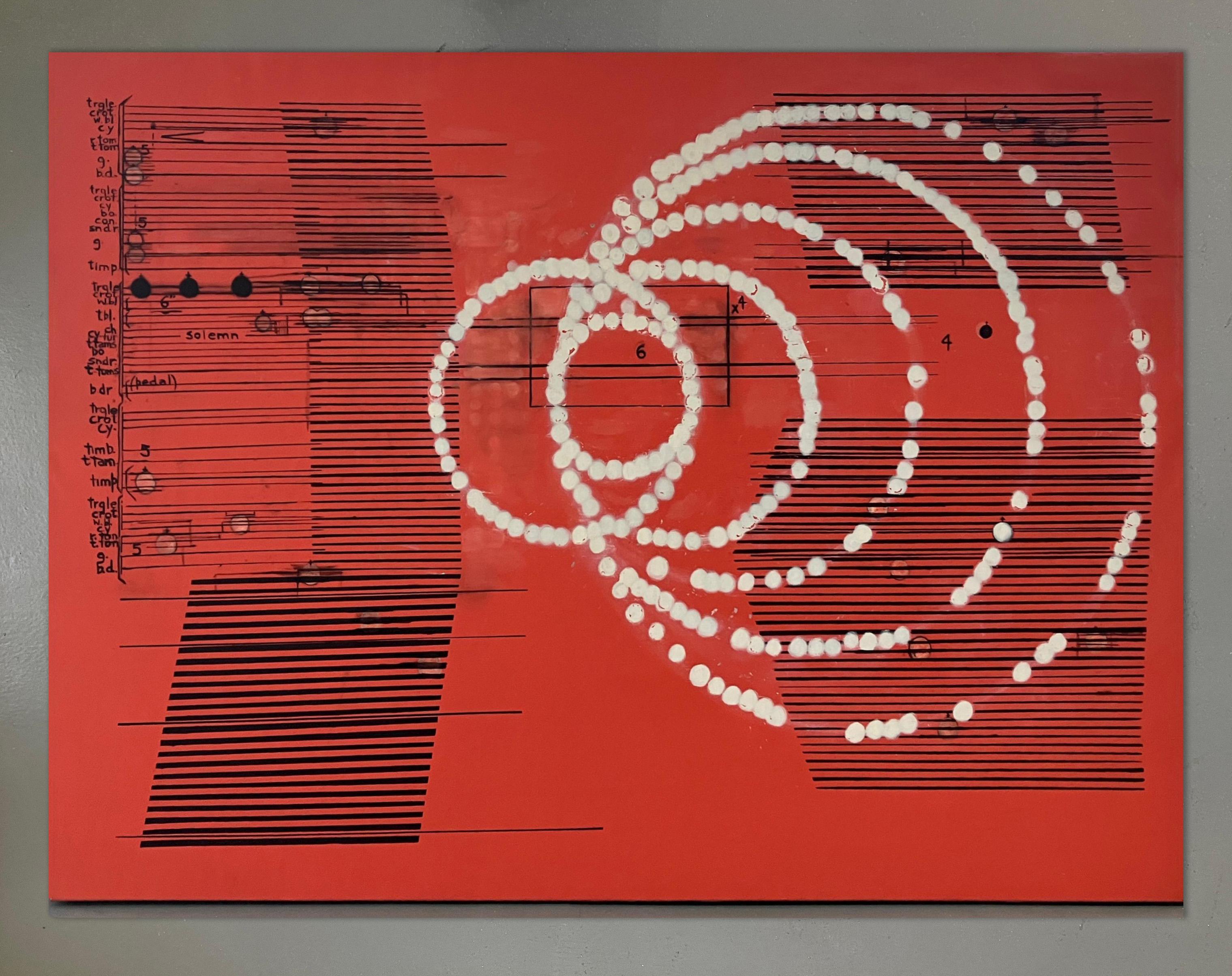 Red. From La Música Ausente Series, Abstract painting Canvas