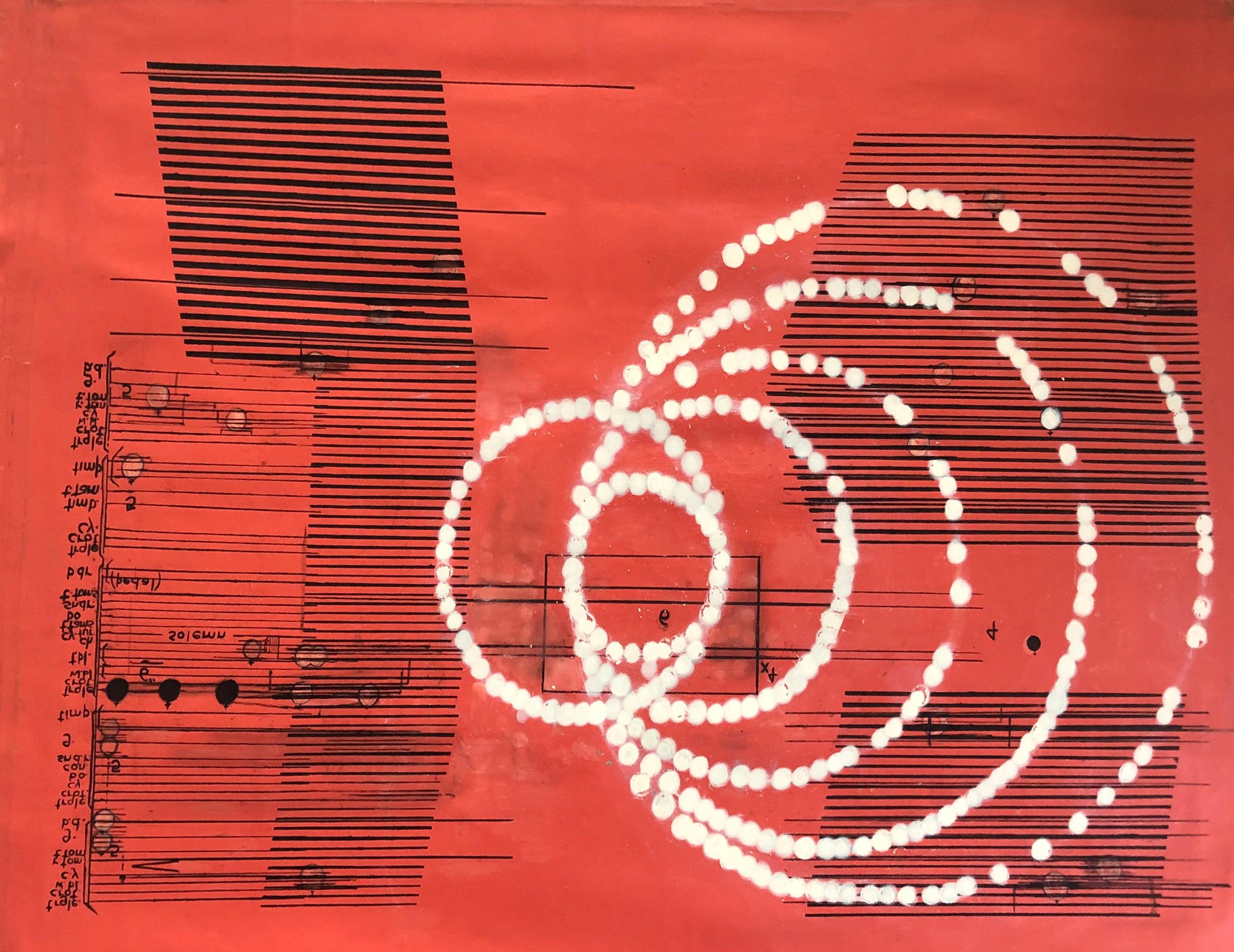 Rot aus La Música Ausente Serie, Abstrakte Malerei Leinwand – Painting von Sergio Bazan