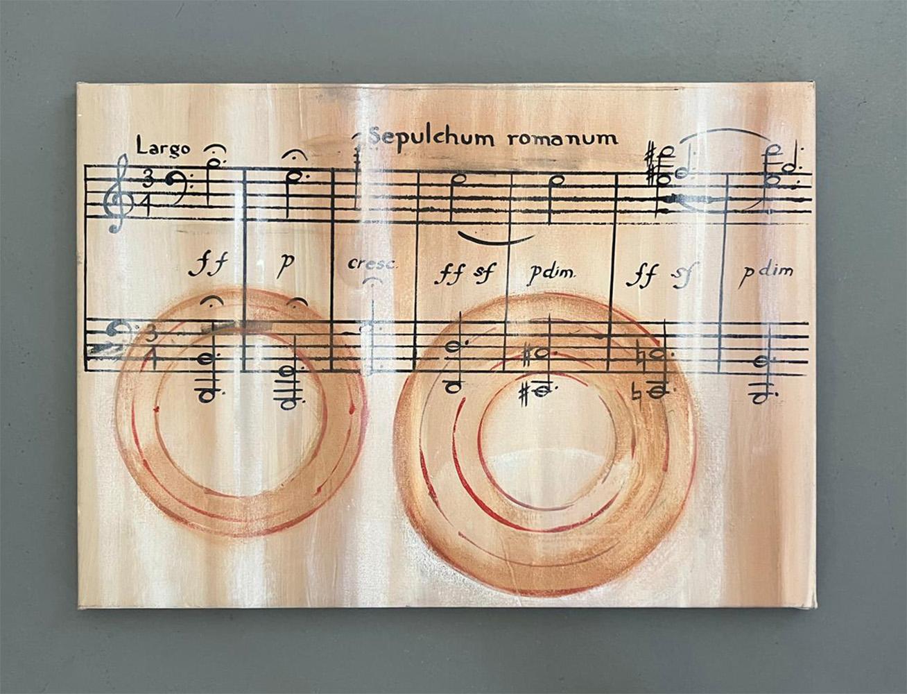 Roma Num de la série La Música Ausente. Technique mixte sur toile peinture abstraite
