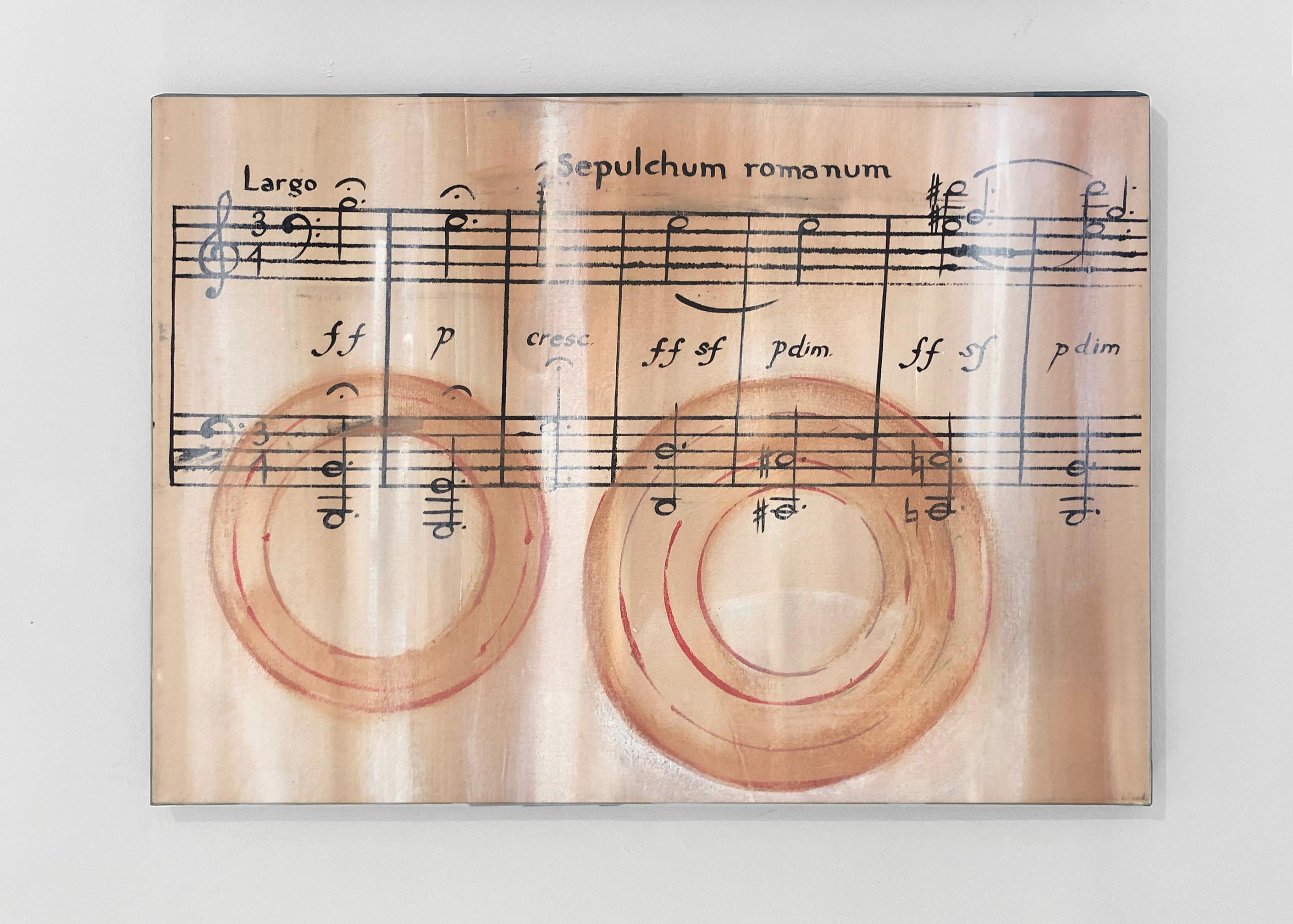 Roma Num From The Absent Music Series. Mixed media on Canvas abstract painting