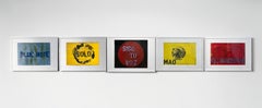 Ensemble de 5 peintures abstraites. Extrait de la série "The chemical vest" (Le gilet chimique)