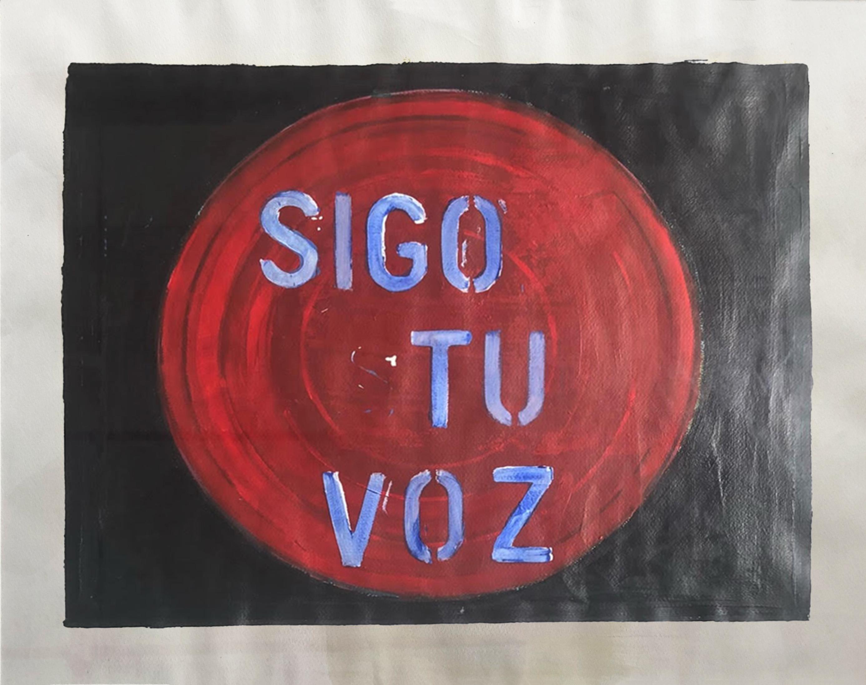 Set Solo, Sigo tu voz, Clonazepam e Mao. Pittura acrilica su carta - Painting Contemporaneo di Sergio Bazan