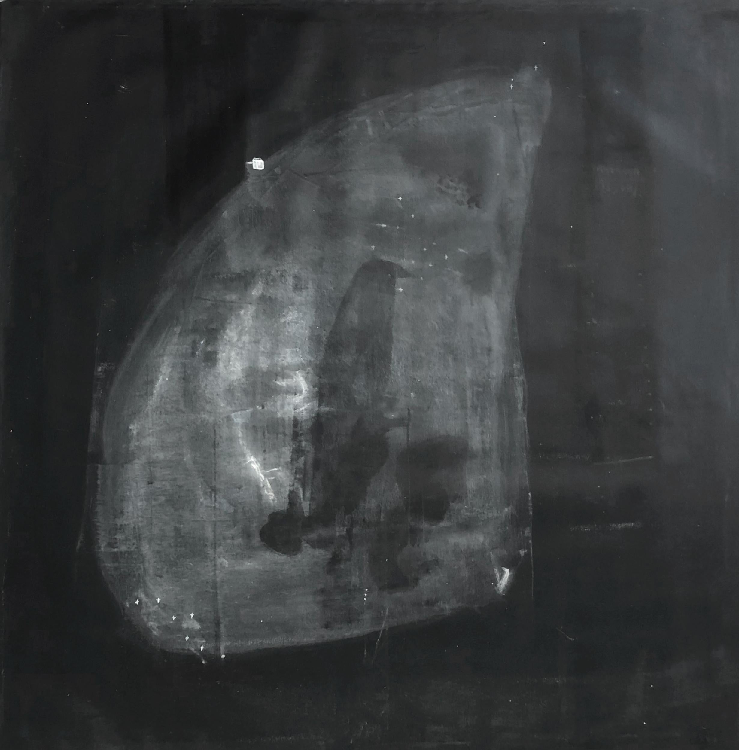La serie nera, Trittico. Pittura astratta in acrilico su tela - Still-Life Painting Nero di Sergio Bazan