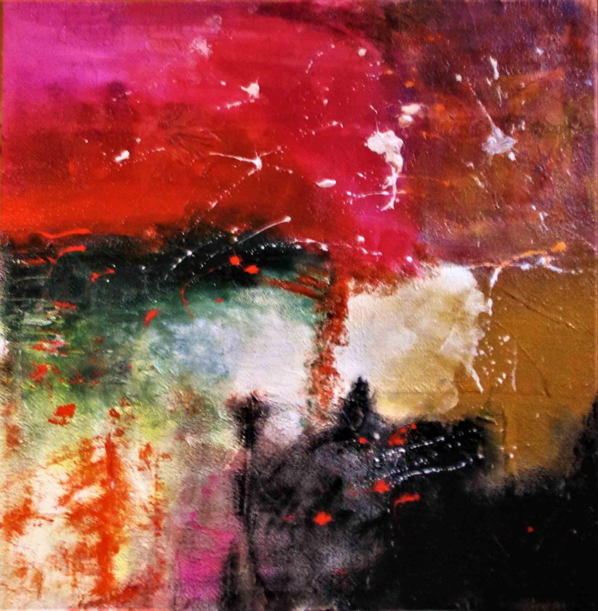 Untitled 1350 is one of the best works by the Italian artist Sergio Boaretto. It is made on wooden board, painted in acrylic in 2020.

The author ranges between colors playing from one subject to another like a girl in search of a world not hers,