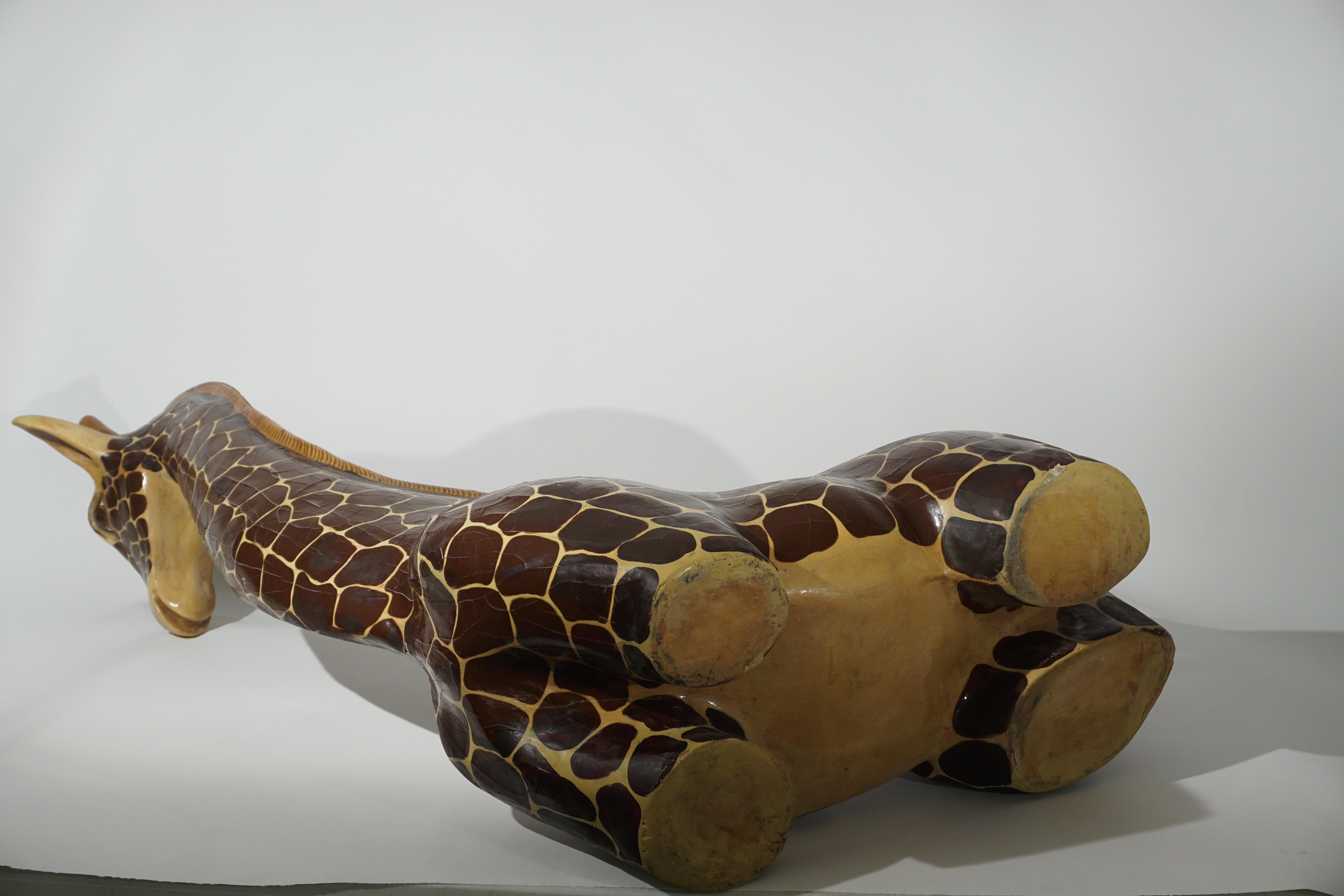 Fait main Sergio Bustamante girafe en papier mâché des années 1970  en vente